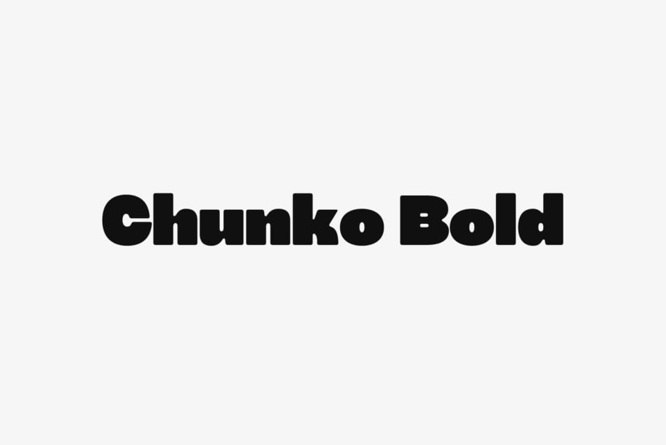Heavy black geometric sans-serif typeface displaying Chunko Bold on white