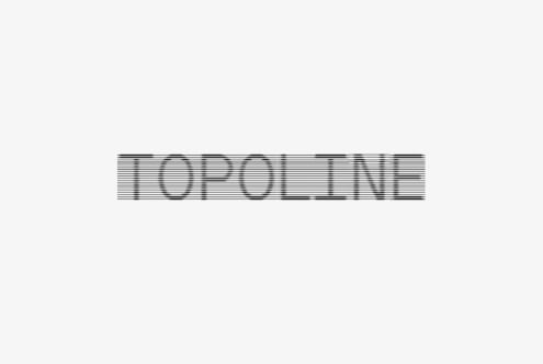 Text graphic reading TOPOLINE with horizontal lines creating a striped illusion; ideal for typography design projects and creative visuals for designers.