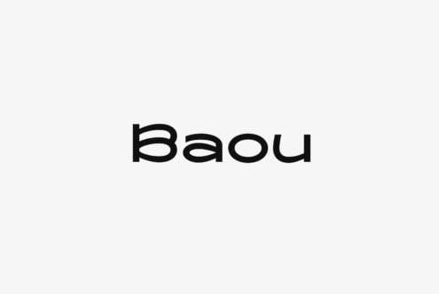 Modern sans-serif font titled Baou displayed on a light gray background suitable for graphic design branding typography projects digital assets designers.