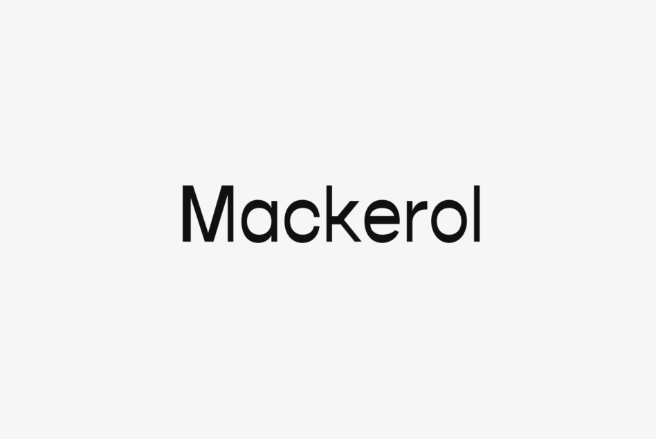 Mackerol text centered on light beige background, minimal sans serif typeface sample