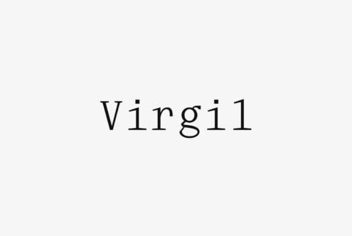 Elegant serif font design displaying the word Virgil on a clean background perfect for graphic designers seeking stylish typography for modern projects.