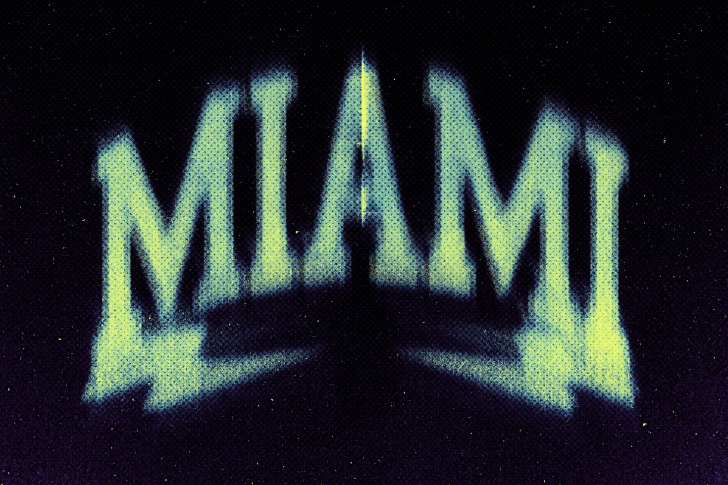 Abstract text graphic design featuring the word Miami with a blurred and stylized glowing effect. Perfect for vibrant design projects in graphics.