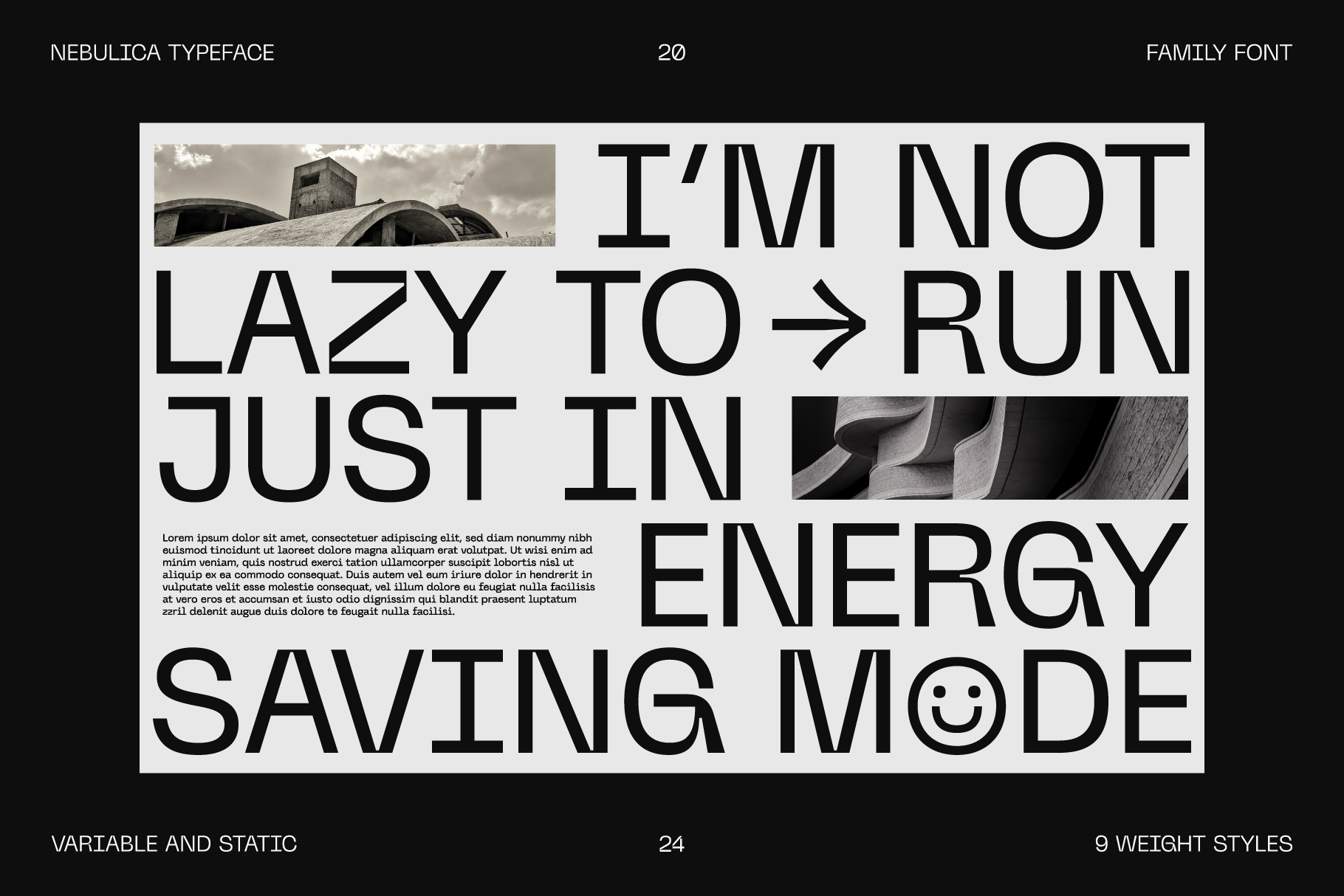 Modern font design showcasing Nebulica typeface for designers. Features bold lettering in a creative layout. Perfect for graphic and web design projects.