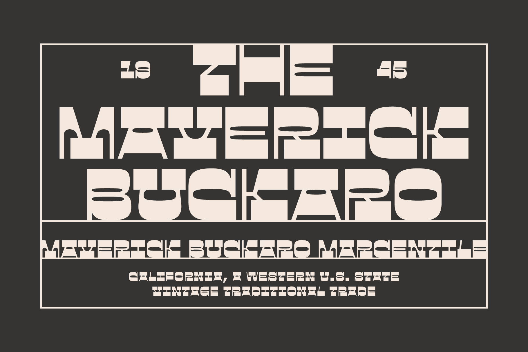 Retro poolside bugapo marquee sign with Western trade style lettering