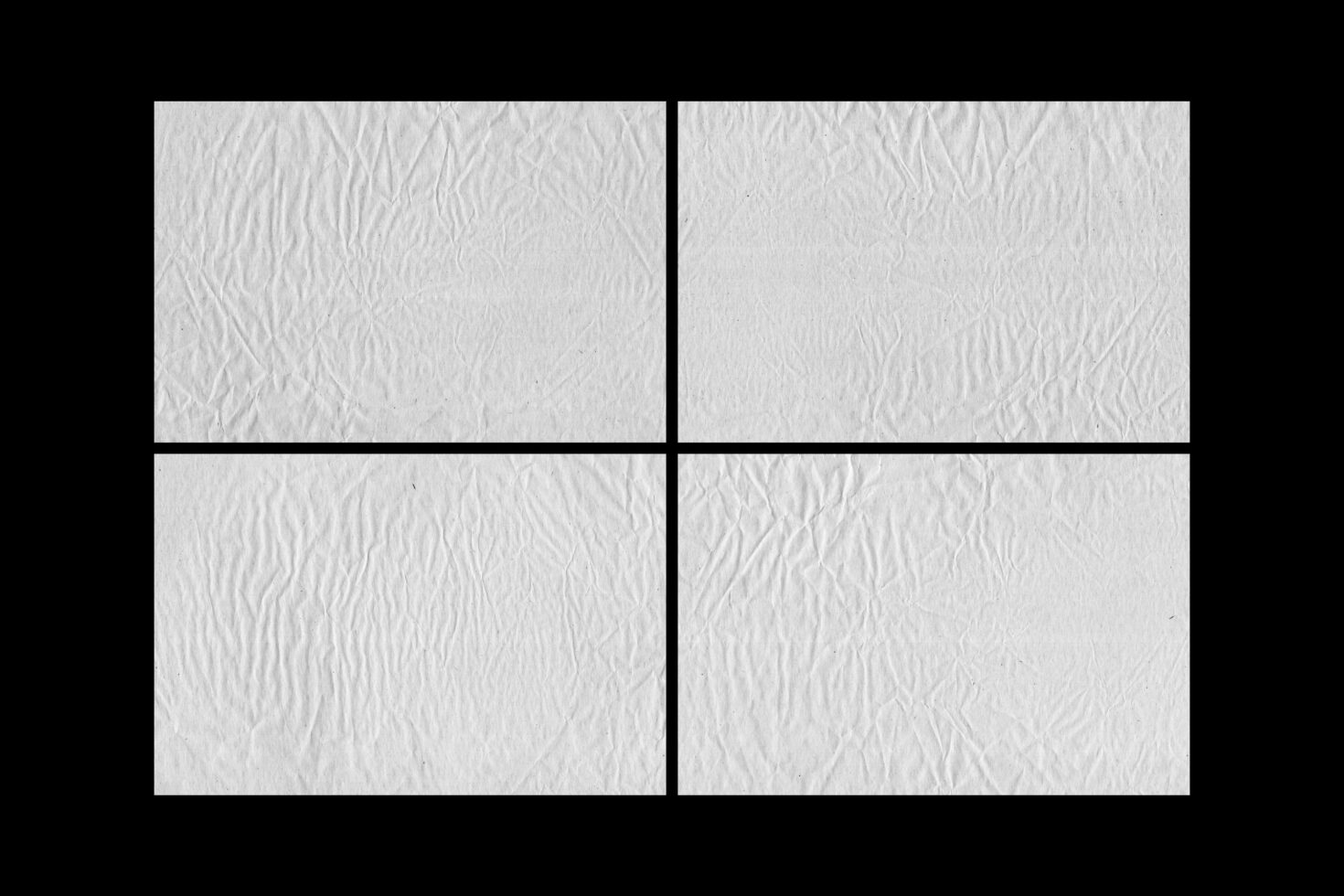 White crumpled paper texture divided into four quadrants perfect for graphic design mockup backgrounds ideal for designers seeking textured elements