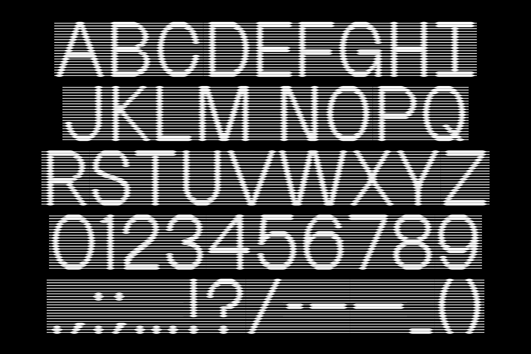 Modern glitch font design featuring uppercase letters numbers punctuation on a black background ideal for digital graphics and typography templates