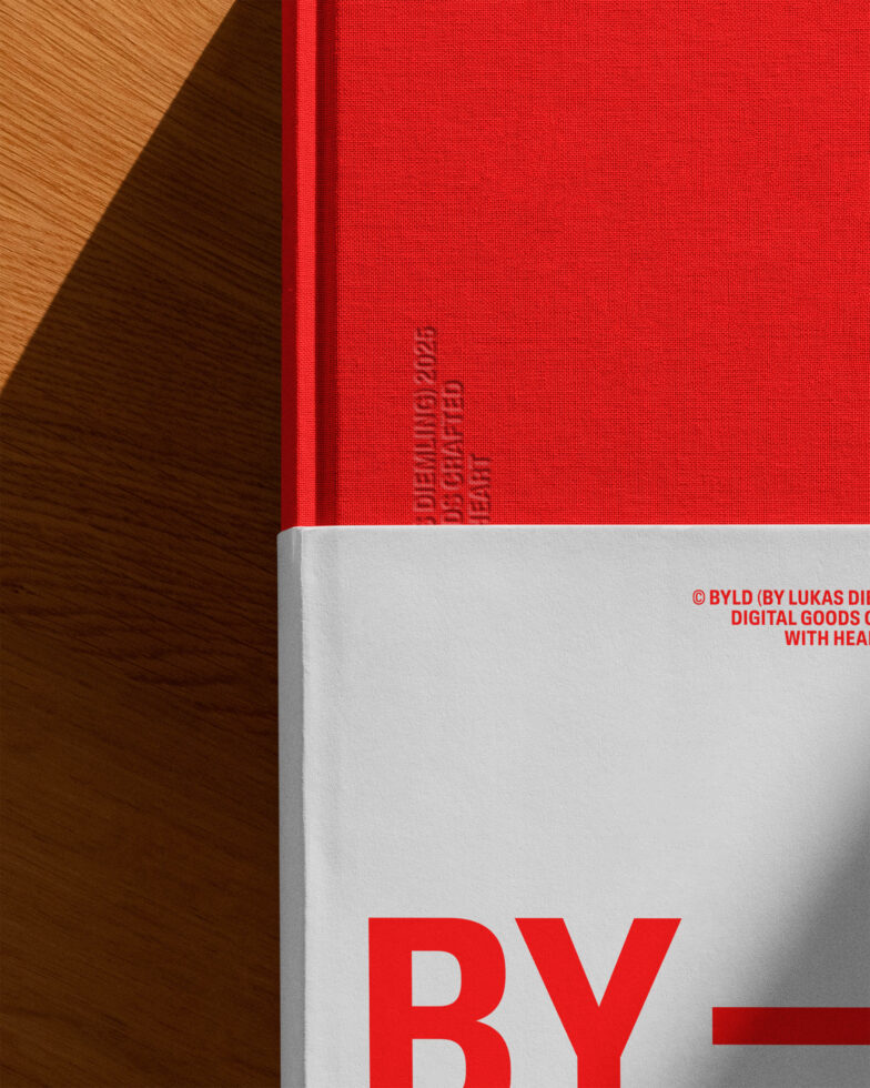 Red hardcover book mockup on wooden surface showcasing embossed text design ideal for digital assets design templates marketing branding materials.