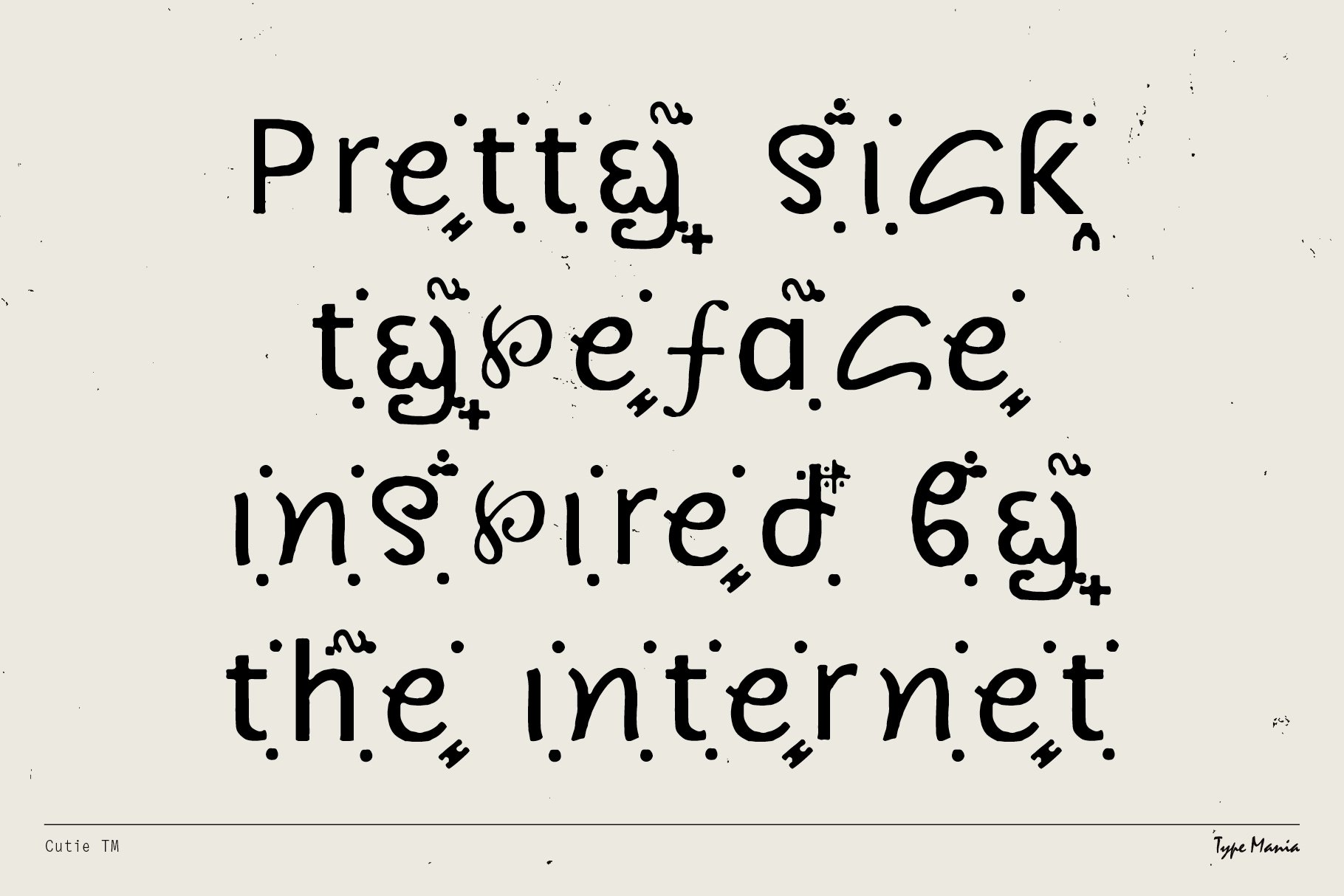 Unique typeface design with abstract, internet-inspired lettering; ideal for graphic designers seeking creative font styles. Typography, digital fonts.