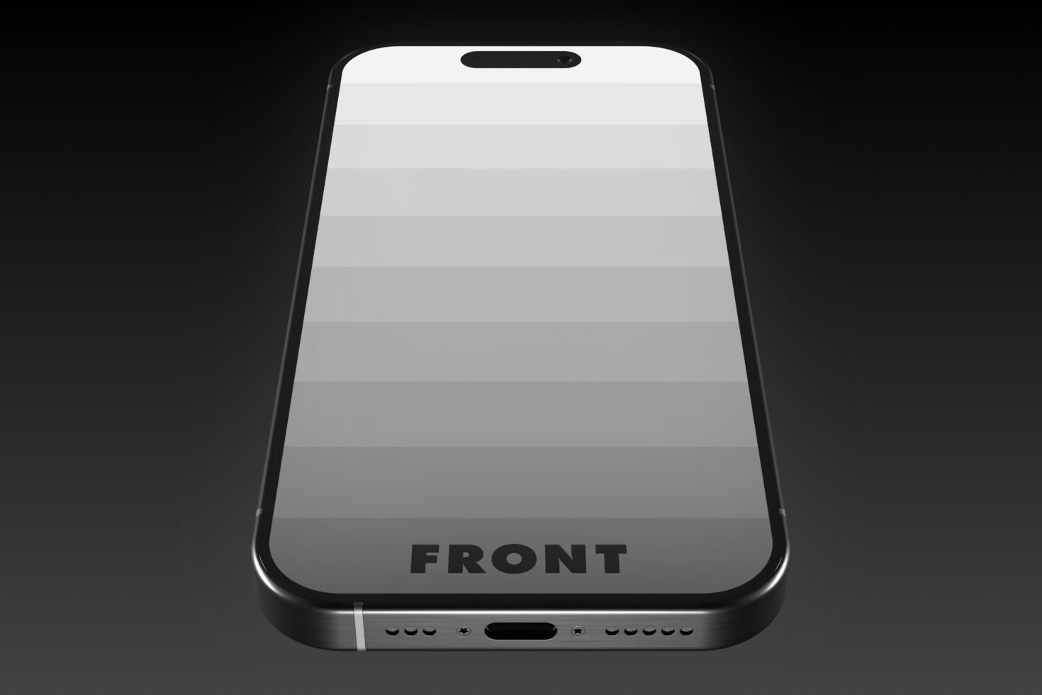 Smartphone mockup with sleek design showing front view. Ideal for UI designers and app developers. High-quality digital asset for templates.