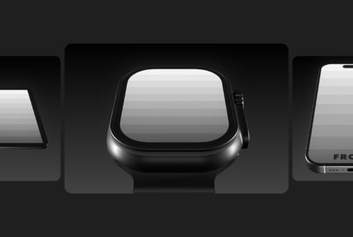 Smartwatch mockup featuring sleek dark design in high-resolution. Ideal for designers creating tech product presentations or app previews.