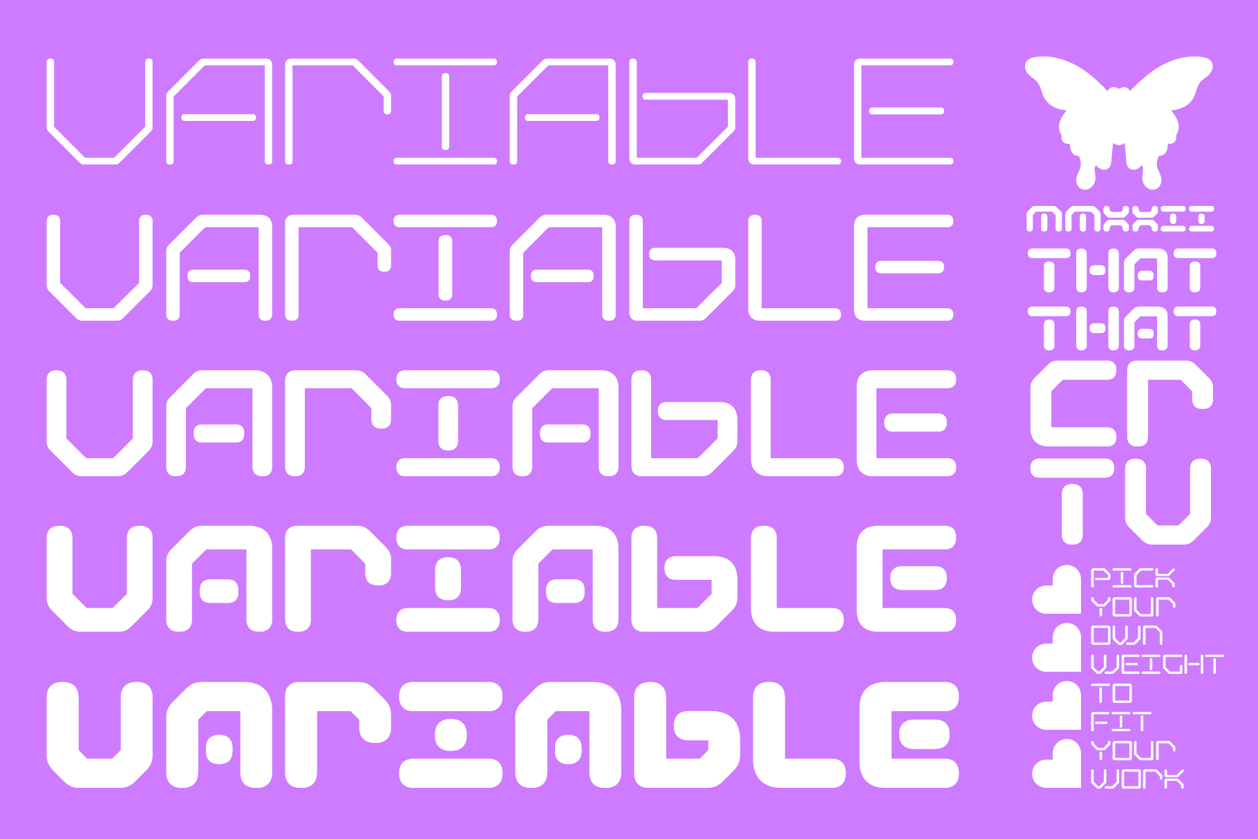 Unfixable repeated word pattern in outline font on magenta