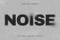 Noise text effect with soft blur on grainy gray background