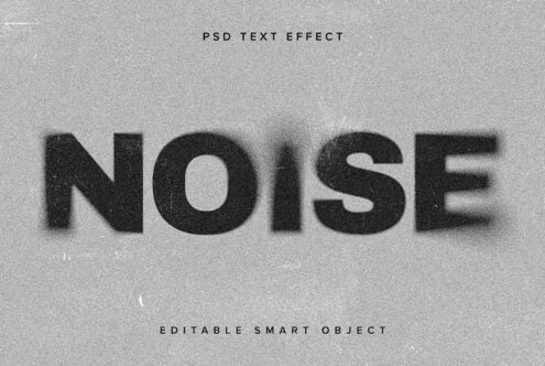 Grunge NOISE PSD text effect with editable smart object ideal for designers creating vintage graphics. Perfect for mockups and template design projects.