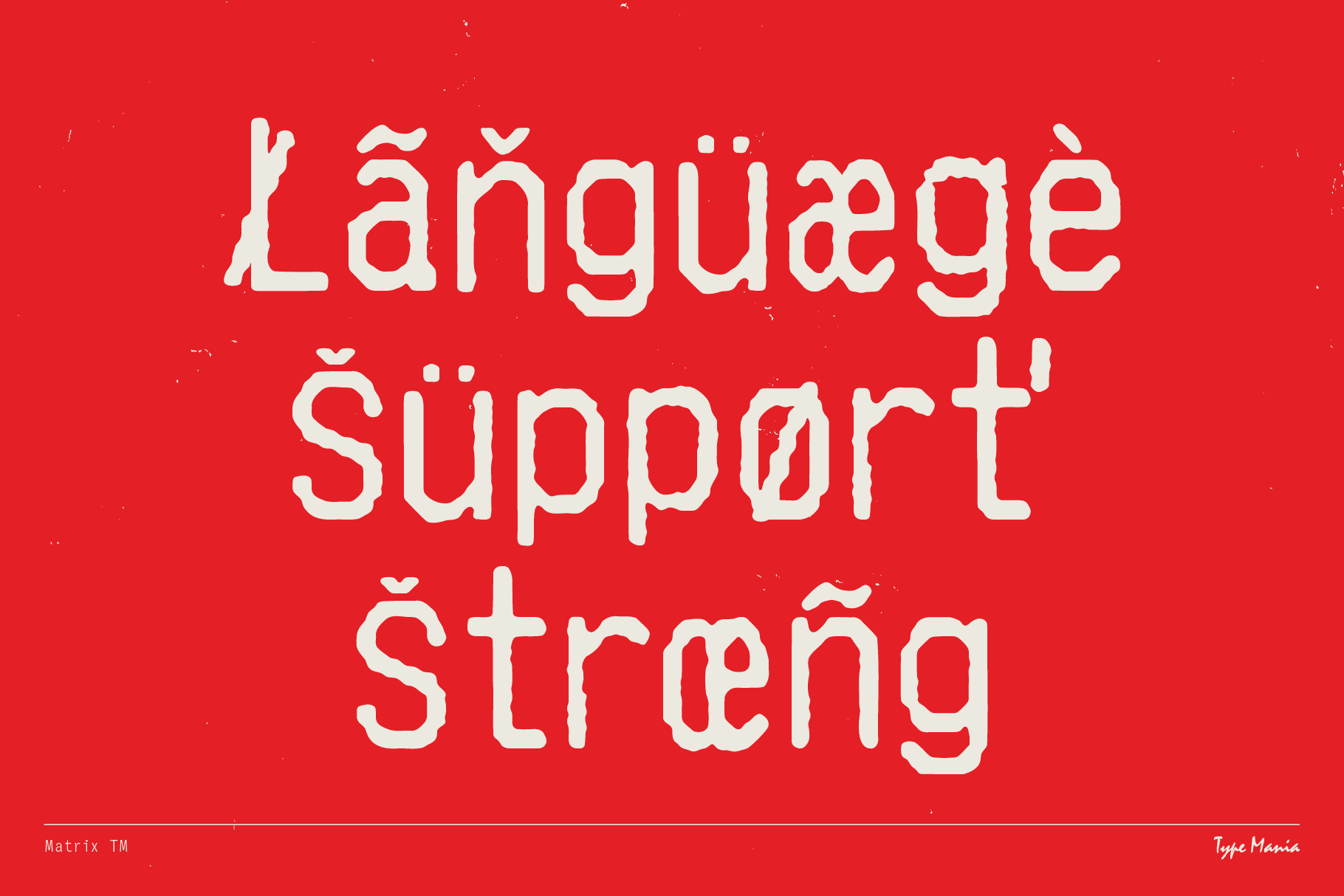 Bold red font design image with multilingual support text suitable for designers. Ideal for typography projects focusing on diverse language fonts.