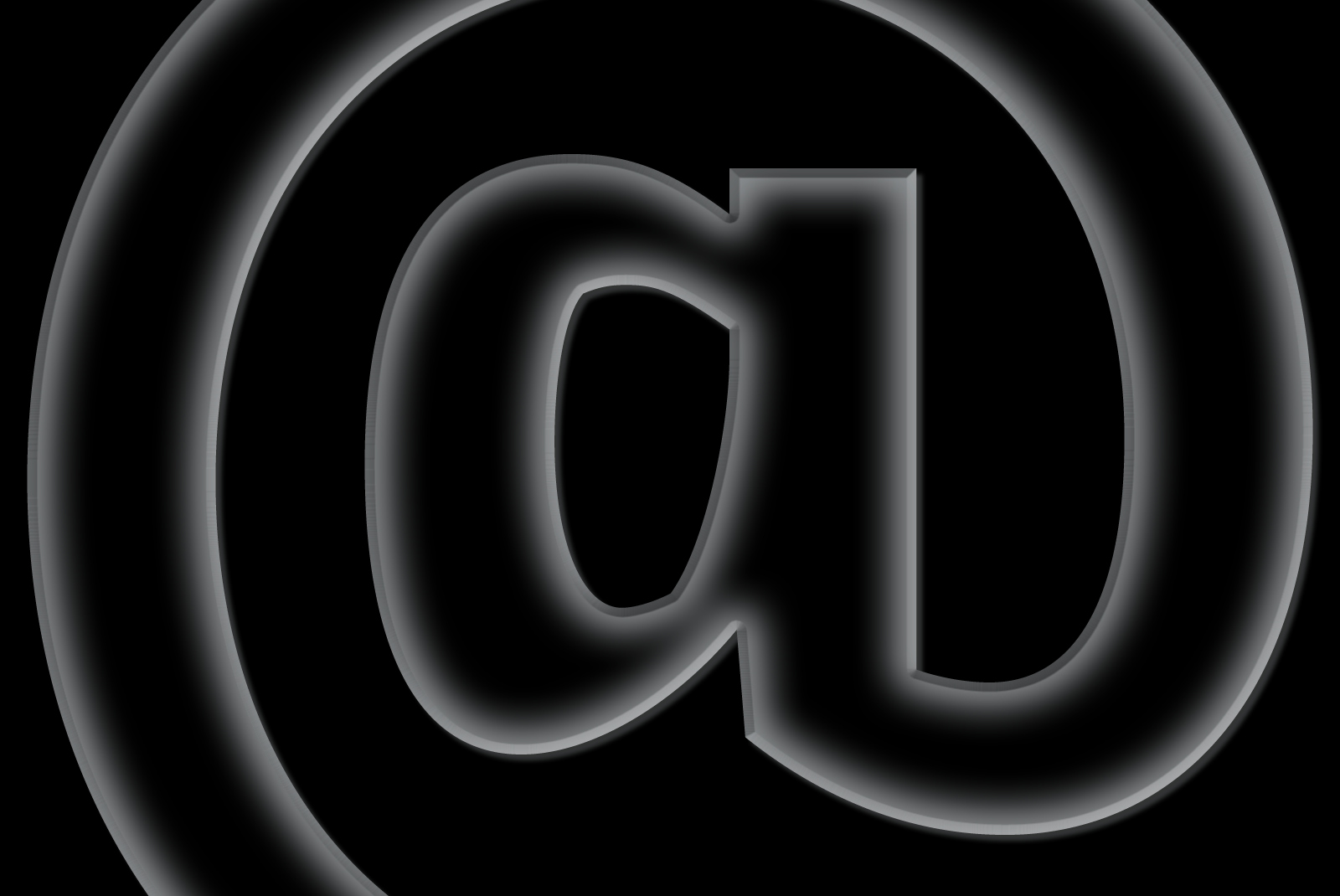 Black and white glowing at symbol design ideal for graphic designers. Perfect for digital assets. Keywords: typography, graphics, design resources.