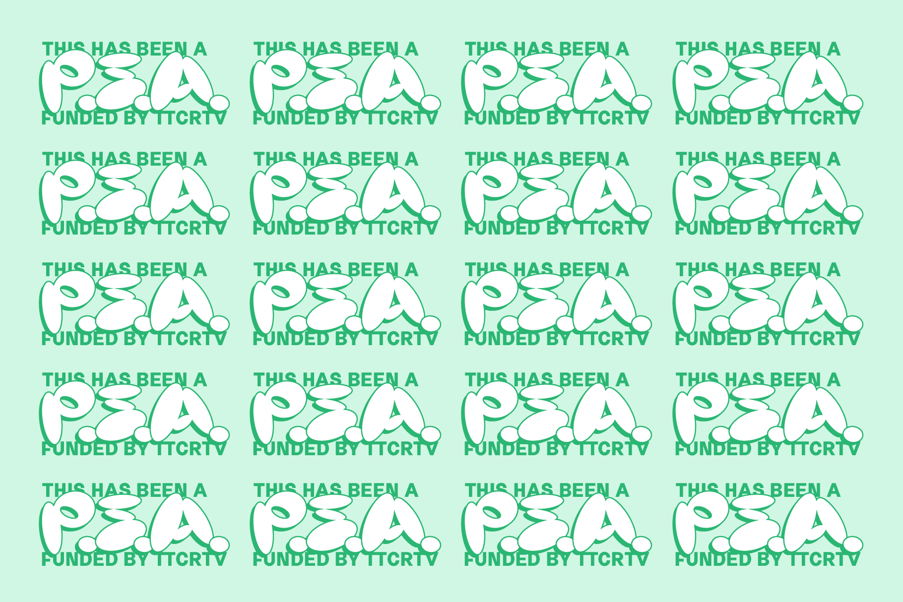Repeating text design with bold letters on a mint background. Ideal for graphic templates and font showcase in design marketplaces for designers.