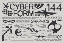 Cyber Flora 1944 shapes collection cover with retro-futuristic design, 144 unique shapes