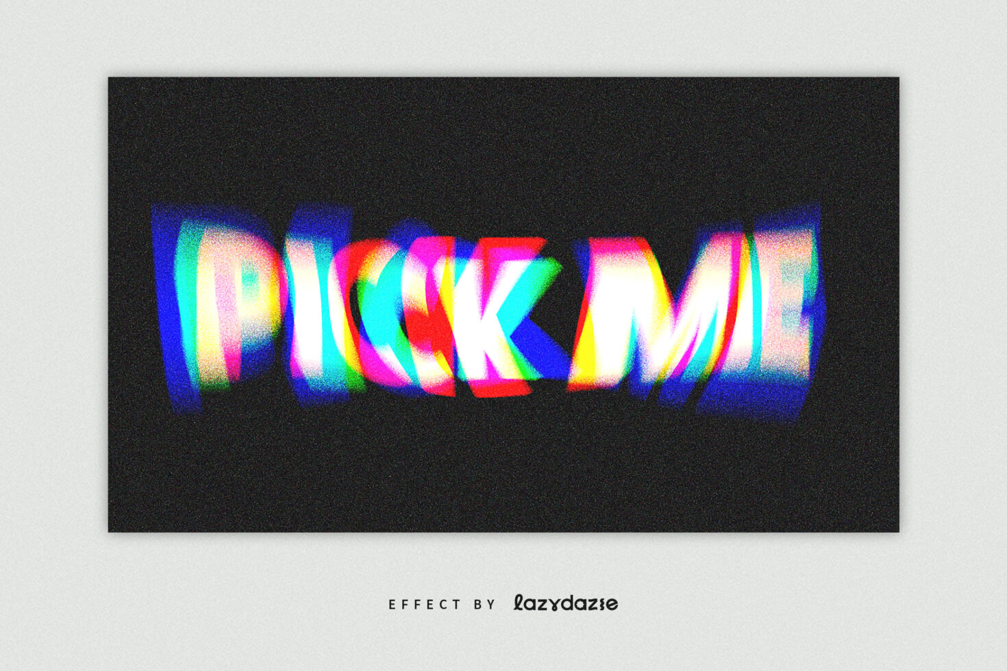 Colorful neon glitch text effect spelling DICK KW on dark background