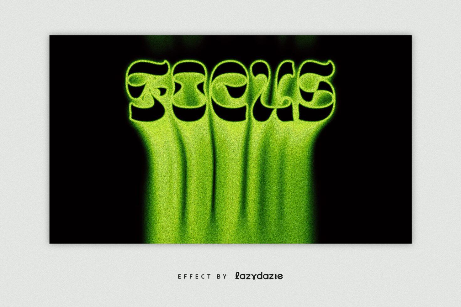 Green distorted text effect graphic on black background for designers. Versatile for creative projects. Digital asset ideal for templates, mockups.
