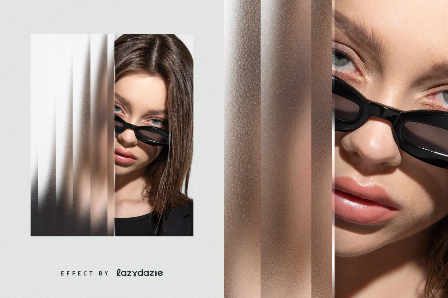 Stylish woman in sunglasses with frosted glass effect perfect for mockups or graphic design templates digital assets for creative professionals.