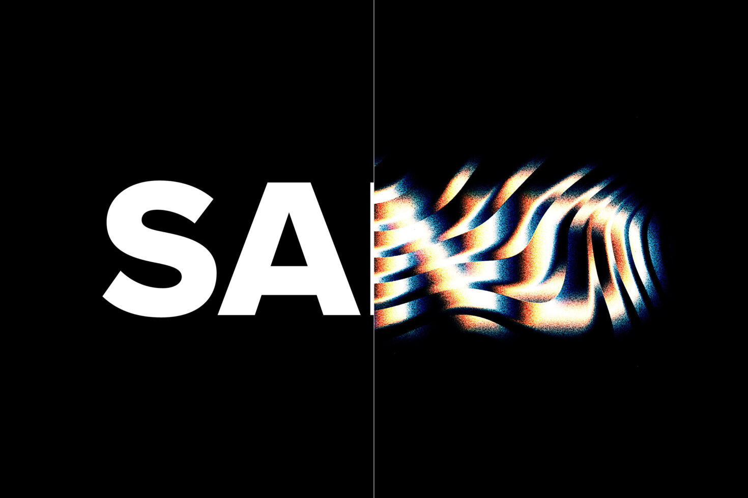 Abstract text design with distortion effect for graphic designers featuring bold typography half clear half wavy pattern ideal for creative visual projects