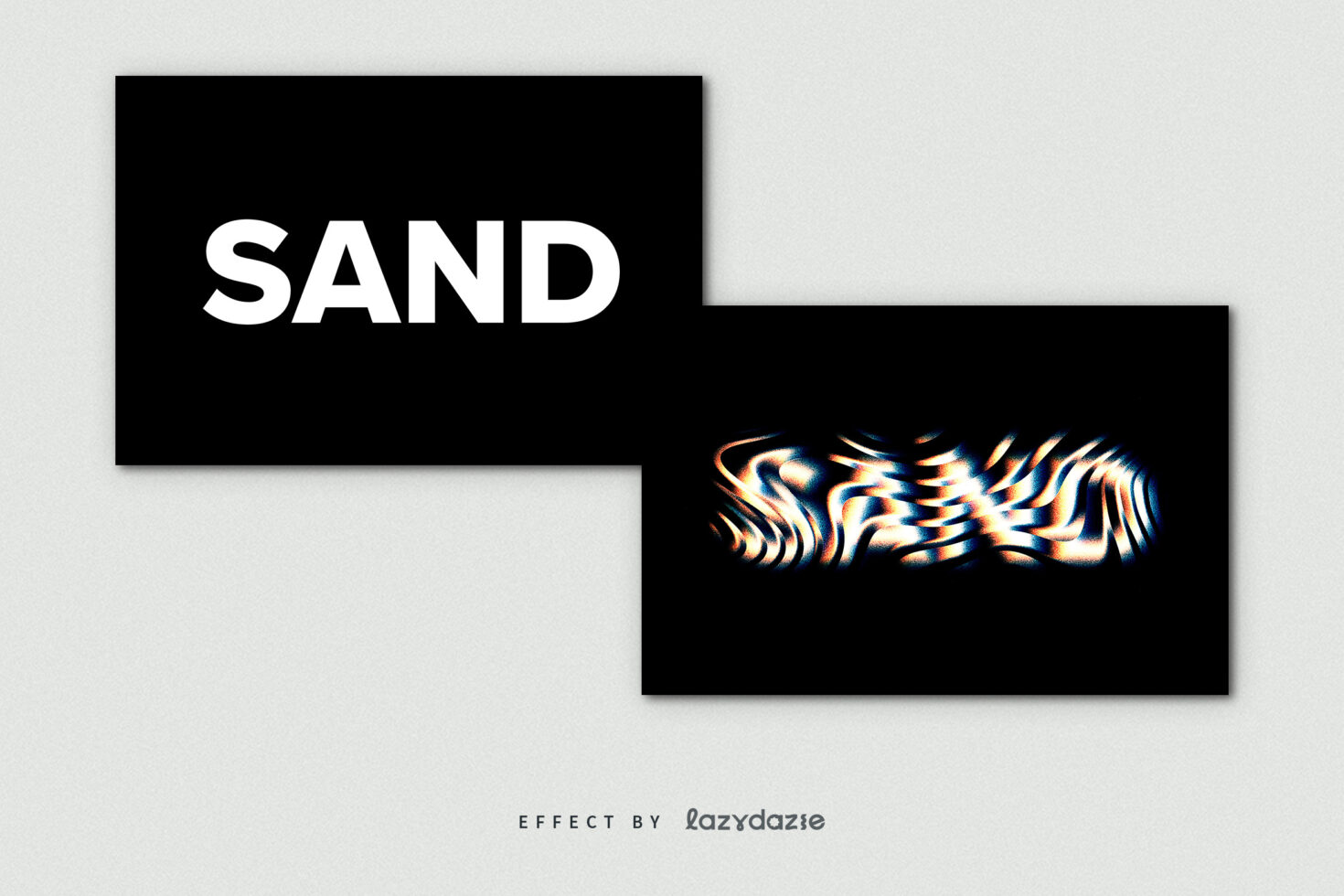 Bold text reads SAND in a clear font and distorted wavy style. Perfect for graphic design projects. Keywords: typography, text effect, design asset.