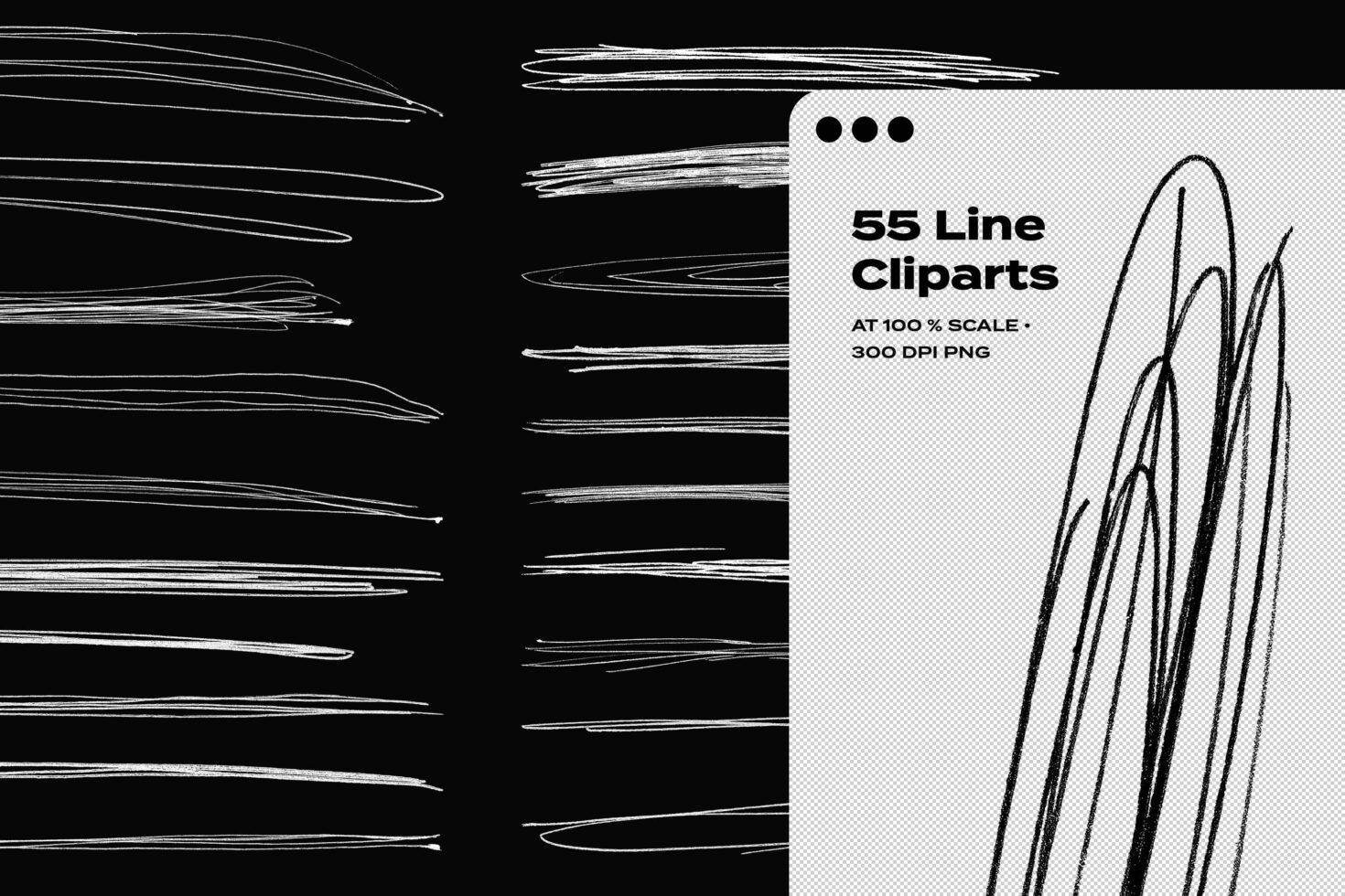 55 line clipart collection with hand-drawn elements for designers. Ideal for overlays and creative projects. Includes high-resolution PNG files at 300 DPI.