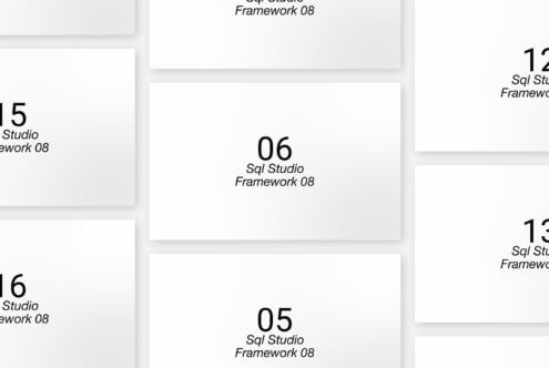 Minimalist template design featuring numbers and text tiles. Ideal for digital assets in graphic design. Perfect for mockups and presentation layouts.