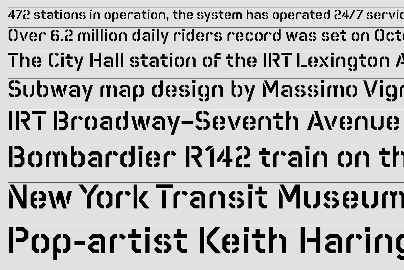 Bold modern display font inspired by subway signage design. Ideal for graphic designs, templates, typography mockups, and urban-themed projects.