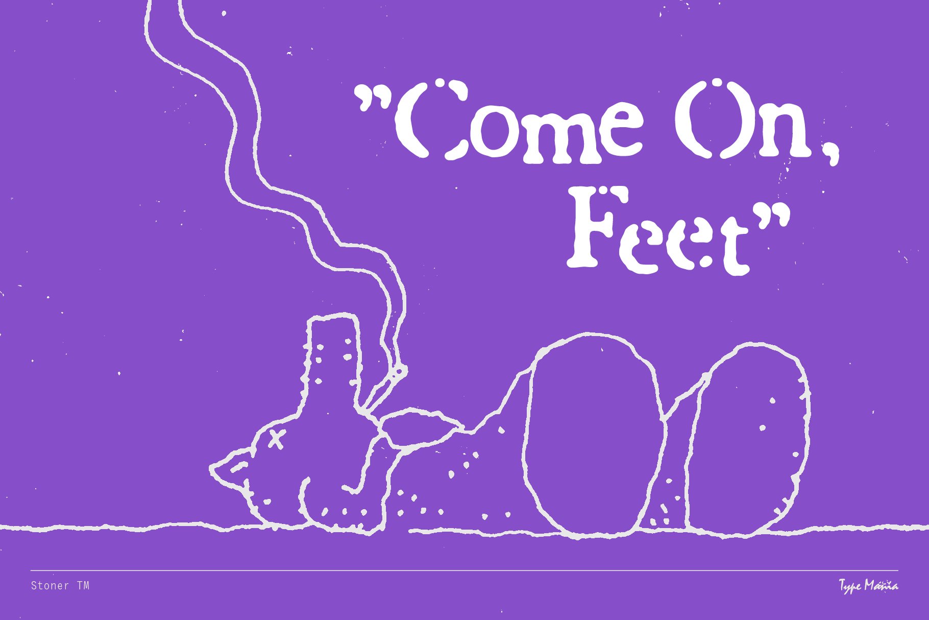Playful cartoon bunny illustration with quote on purple background. Graphic design asset for templates or mockups. Creative visual for designers.