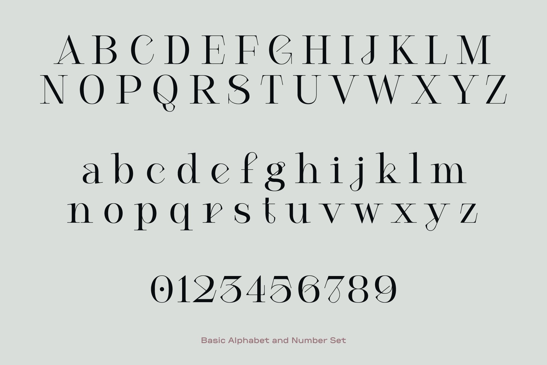 Elegant serif font featuring uppercase lowercase alphabets and numbers perfect for design templates mockups graphic projects typography designers