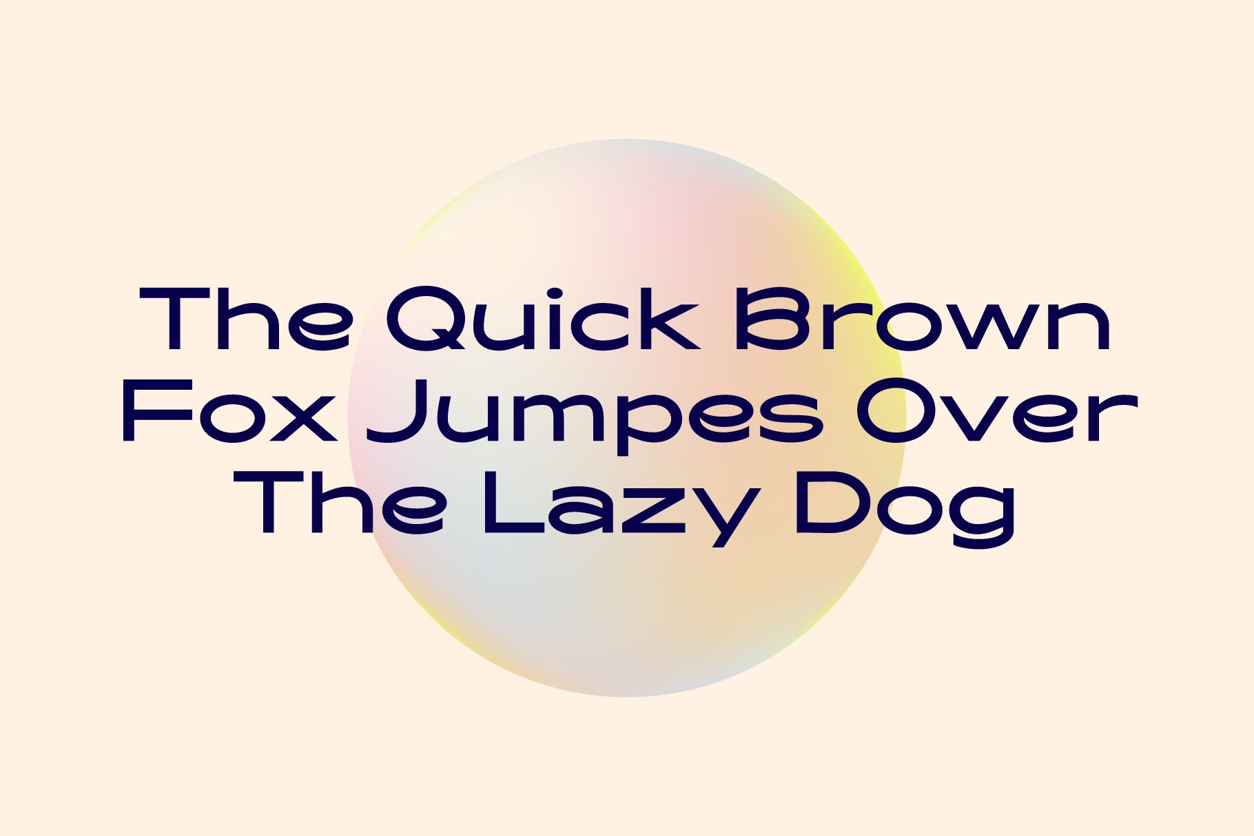 Stylish font example displaying The quick brown fox jumps over the lazy dog with gradient background perfect for graphic design typography templates