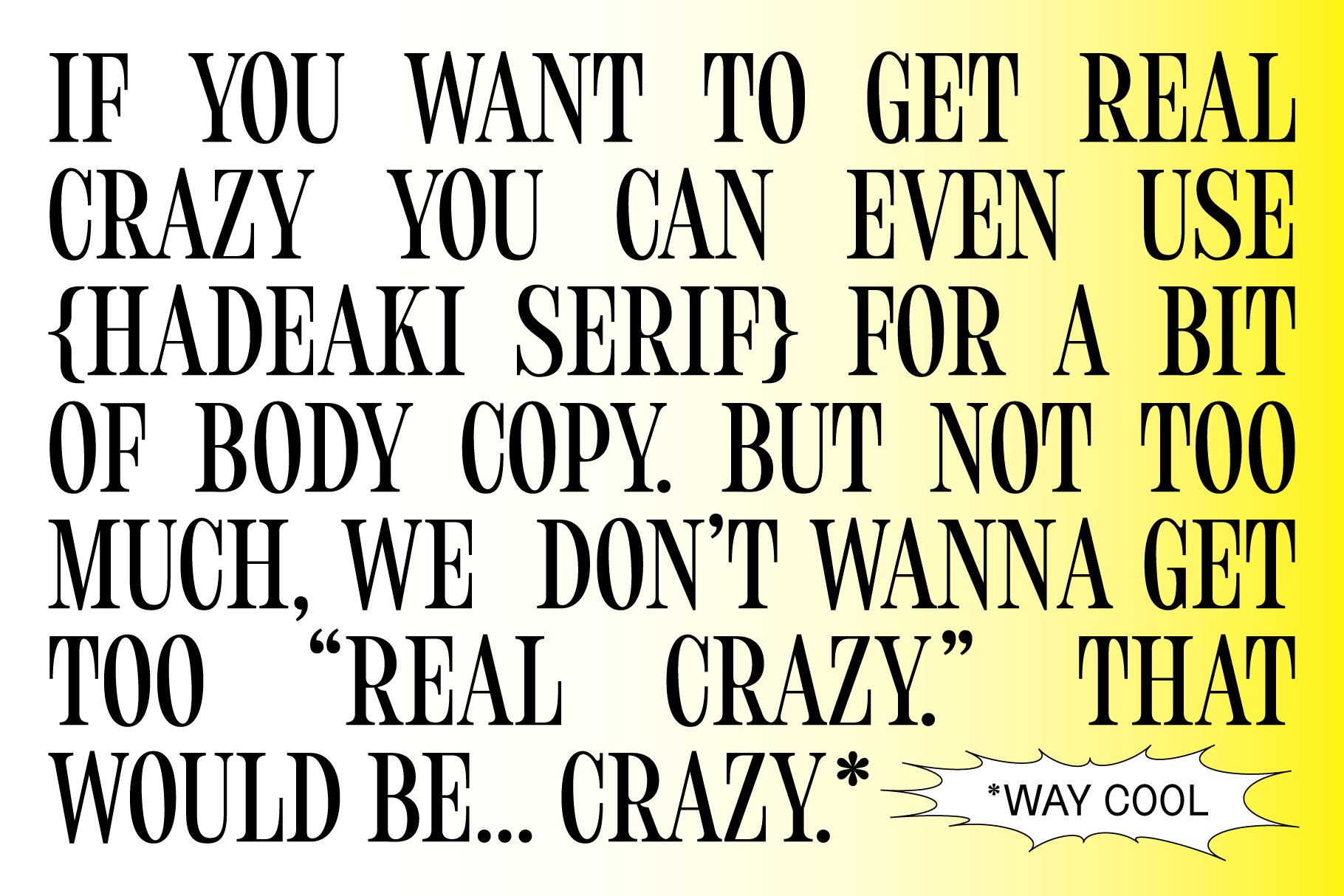 Vintage serif font design with bold, playful text on a gradient background. Ideal for typography projects, graphic design, creative font assets.