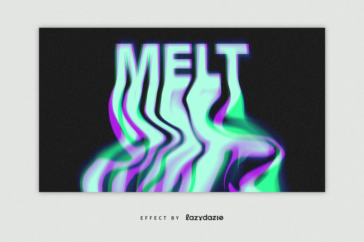 Melt text effect in vibrant neon colors on black background. Ideal for graphic design projects. Perfect for templates and creative font usage.
