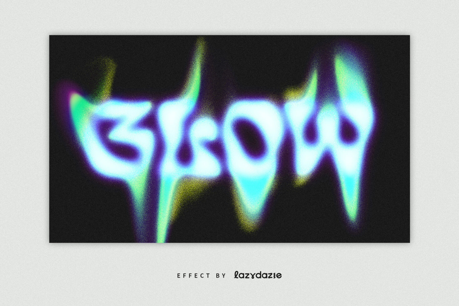 Glowing abstract text effect on dark background with neon colors for digital design assets. Perfect for designers seeking unique templates and graphics.
