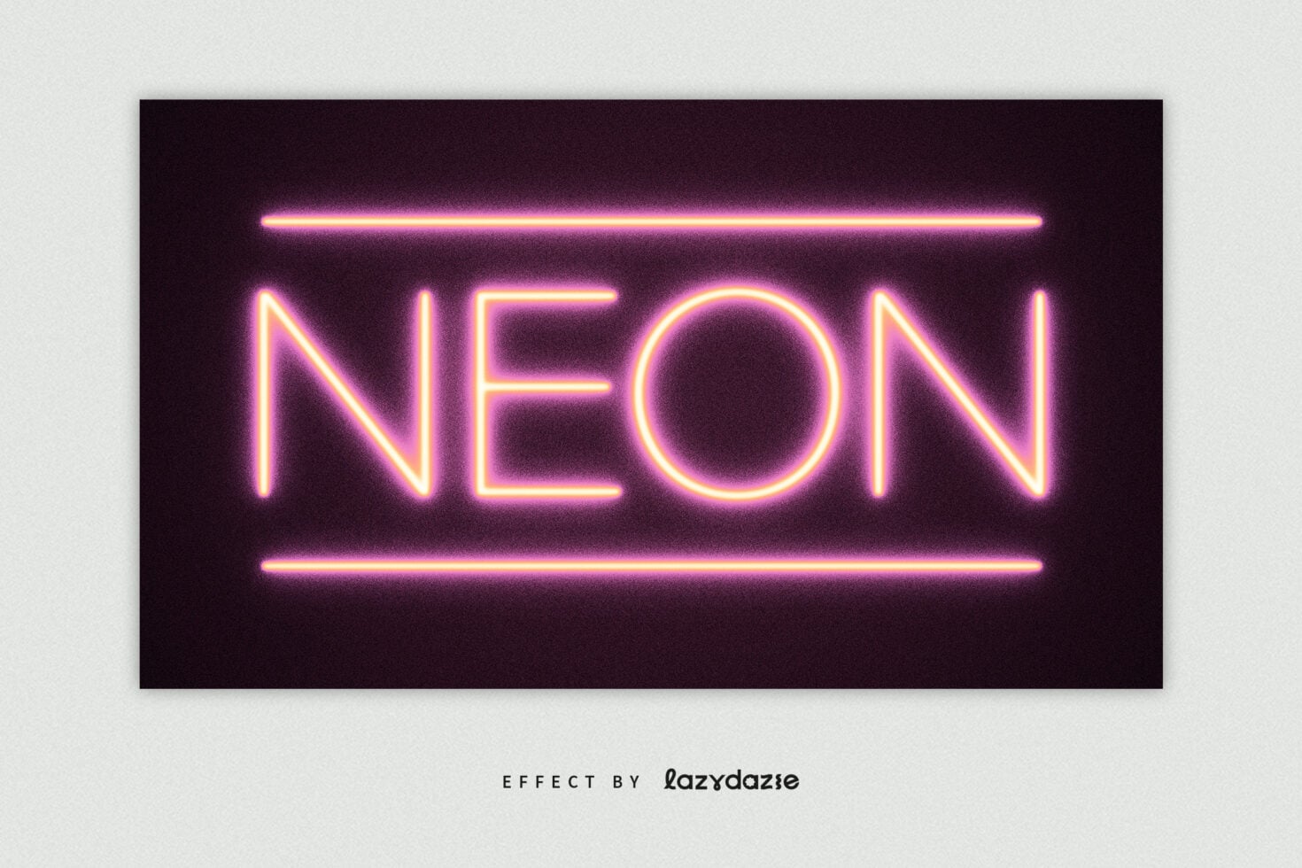 Vibrant magenta neon NEON text with glowing lines on dark background