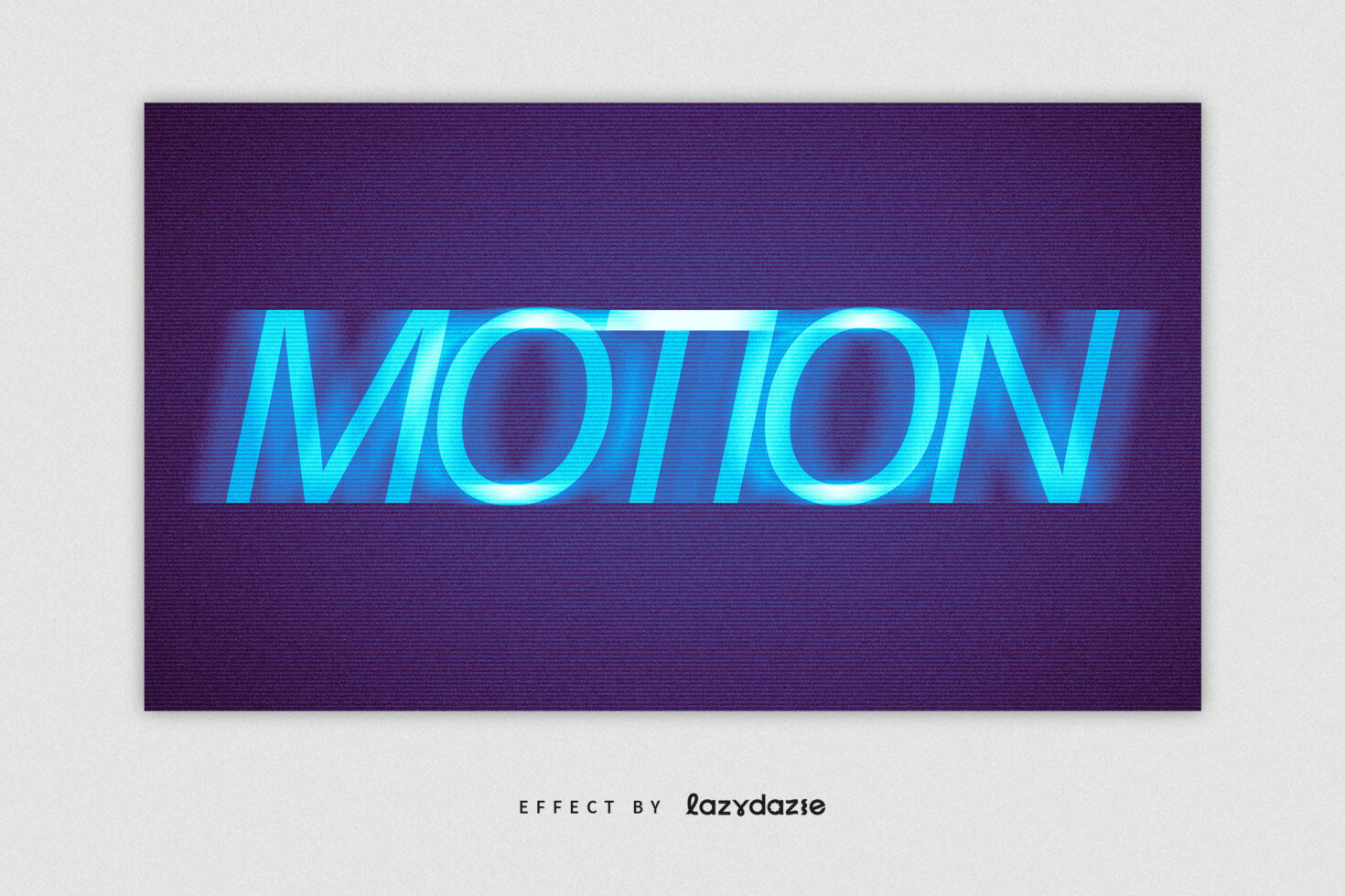 Blue neon motion text effect on dark background for graphic design. Perfect for templates, mockups, and typography projects in digital design.