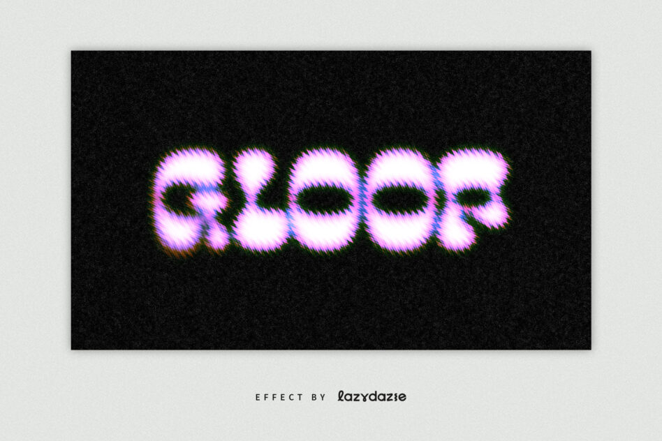 Fuzzy purple glitch text reading grooove against black