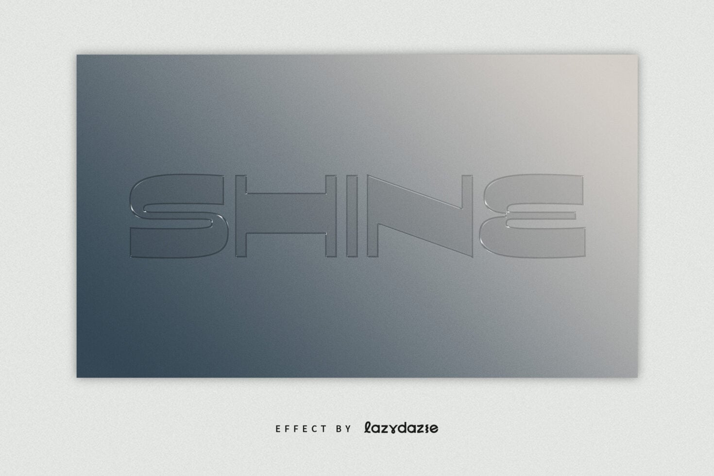 SHINE text with cut outline effect on neutral gradient backdrop