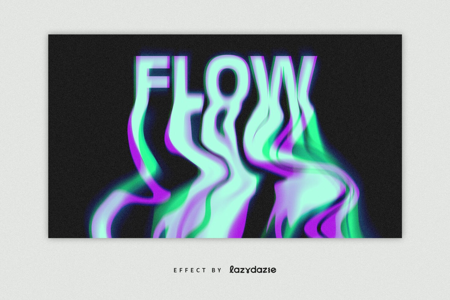 Glitch text effect template with neon colors creating a distorted flow design. Perfect for graphic design projects seeking futuristic and dynamic aesthetics.