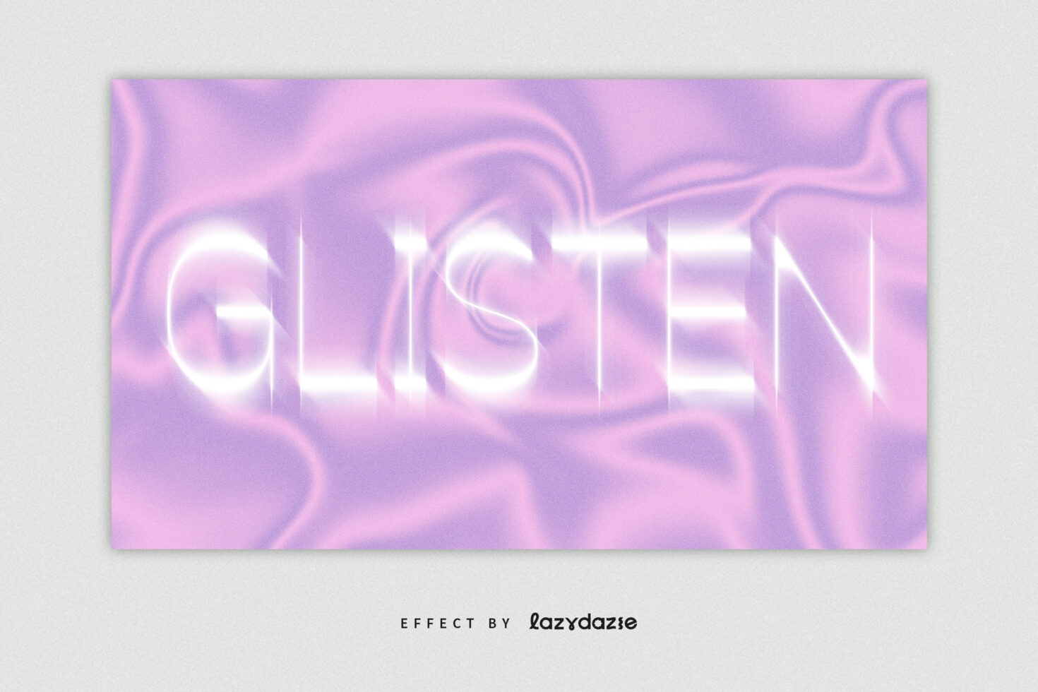 Glistening text effect on soft purple silk background perfect for graphic design projects and templates suitable for creative inspiration.