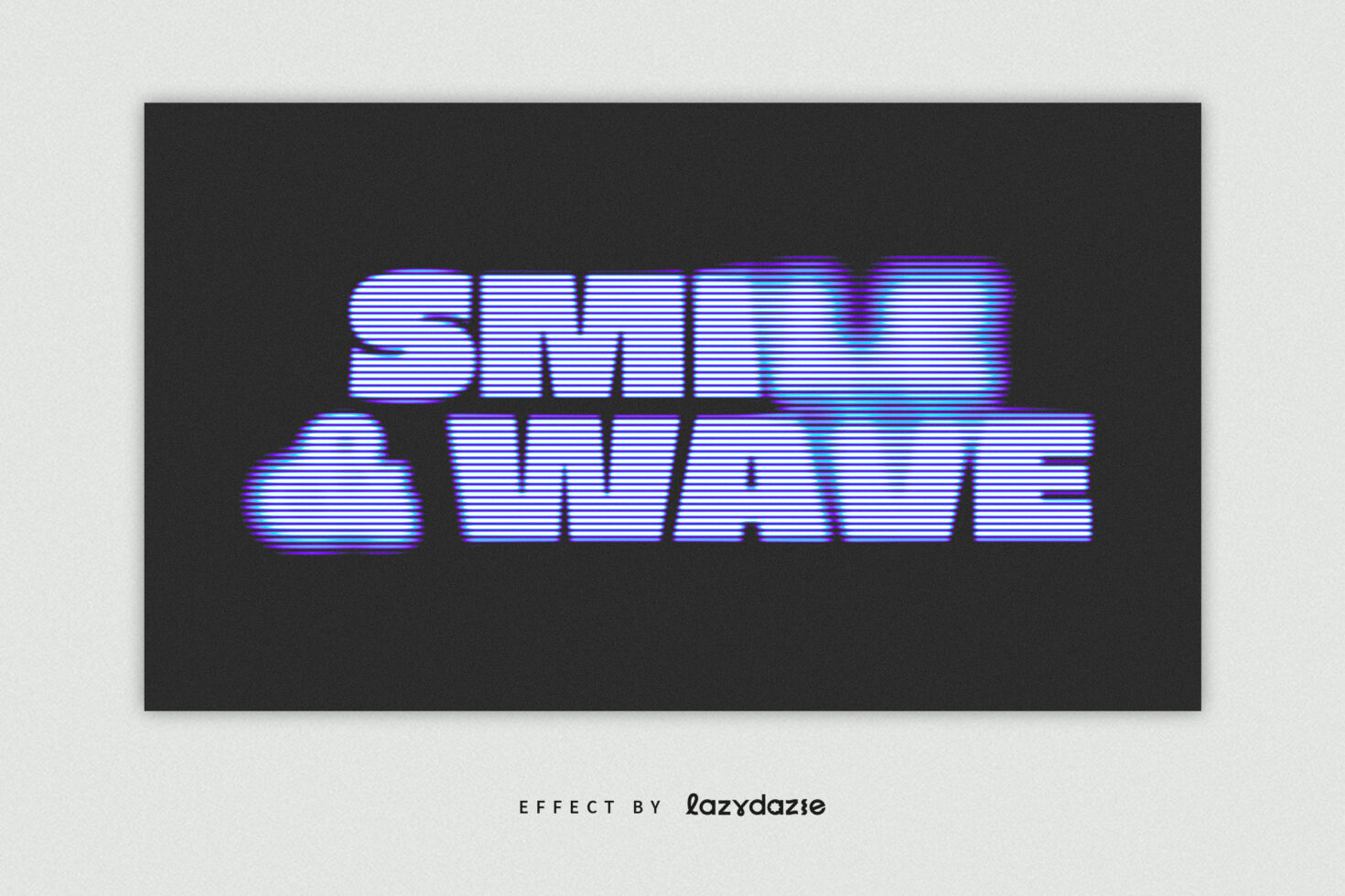 Retro wave text effect featuring glitchy stripes in purple and blue style on dark background ideal for designers seeking unique typography graphics