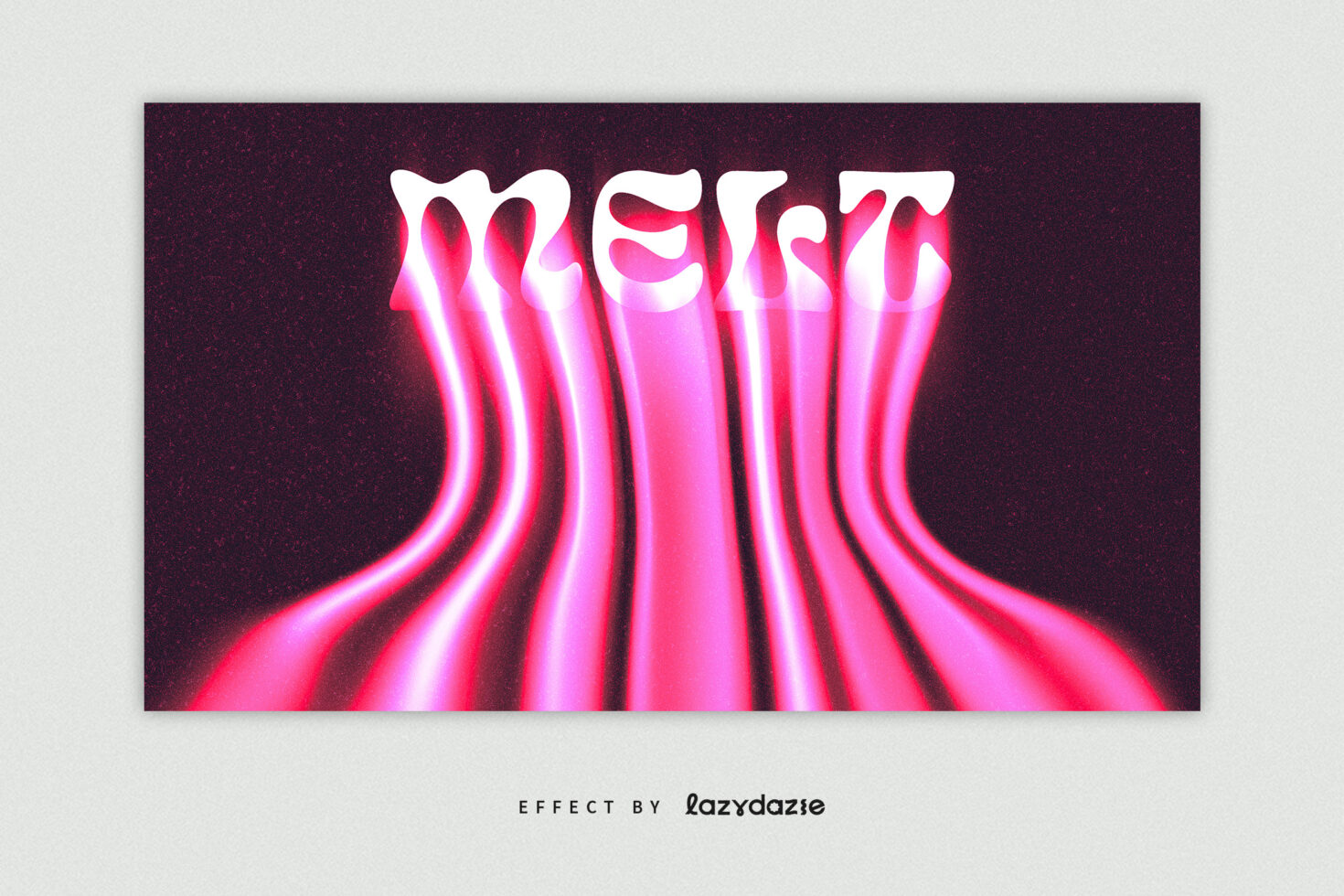 Pink neon text effect image showcasing a melting typography design. Perfect for designers seeking vibrant fonts, graphics, and typography templates.