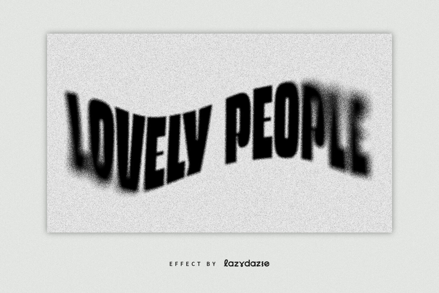 Distorted text effect with fuzzy edges on a speckled background reading Lovely People ideal for designers seeking unique typography graphics.