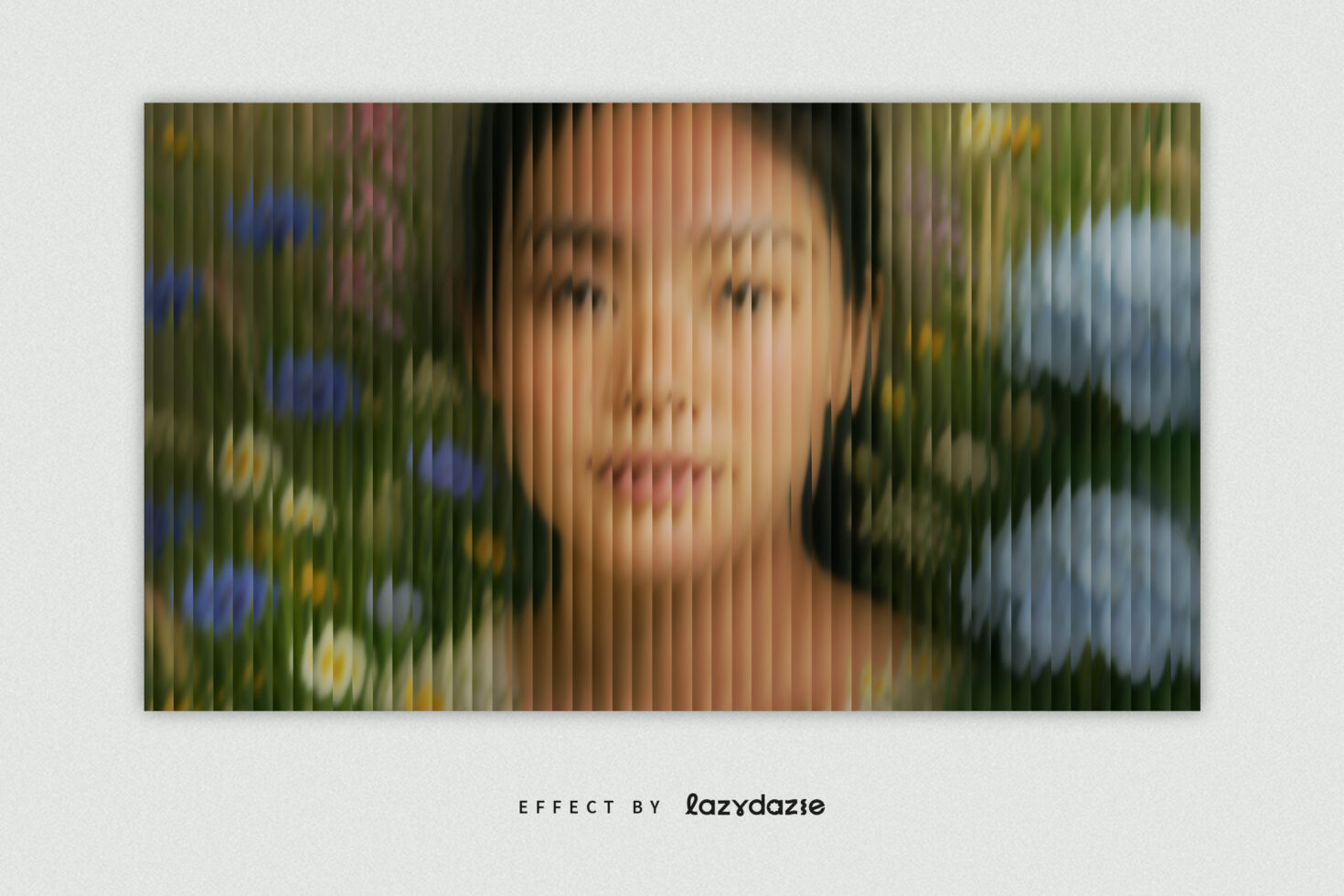 Blurred portrait effect of a woman with floral background abstract design for digital art. Perfect for graphic designers seeking creative mockup content.