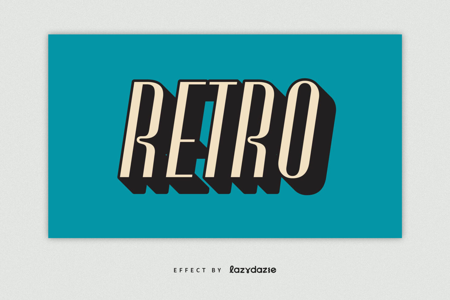 Retro style typography template in bold cream and black lettering with a blue background. Suitable for design projects, mockups, vintage graphics, fonts.