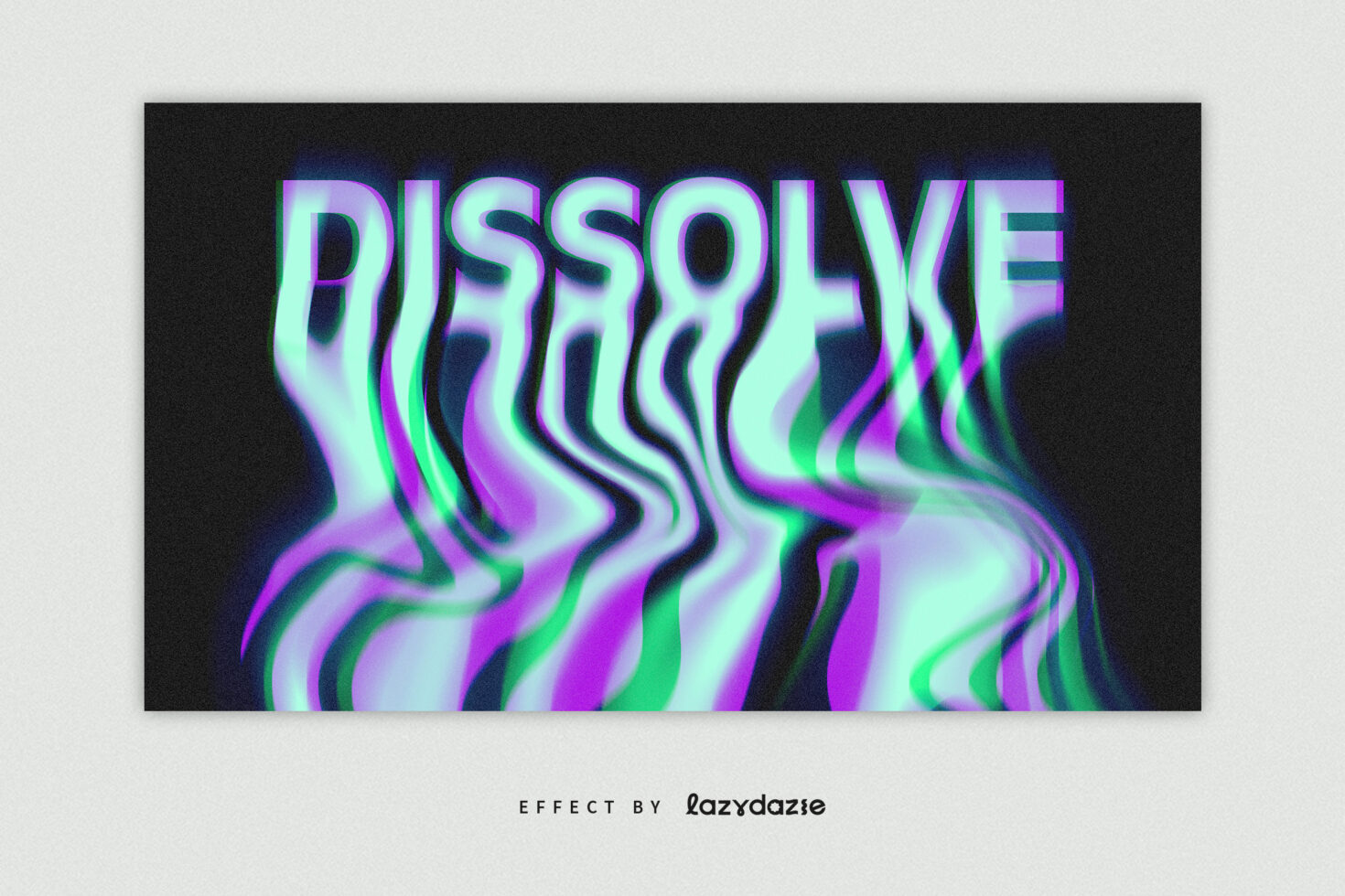Abstract text effect mockup with distorted vibrant neon colors on black background ideal for graphic design projects keywords digital assets designers