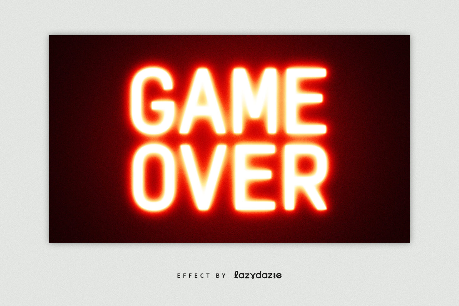 Neon Game Over text effect on dark background for creative design projects, perfect for designers seeking vibrant typography mockups and graphic templates
