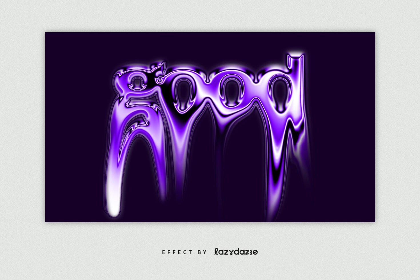 Distorted purple text effect graphic design template, ideal for creating unique typography visuals, great addition to designers' font libraries.
