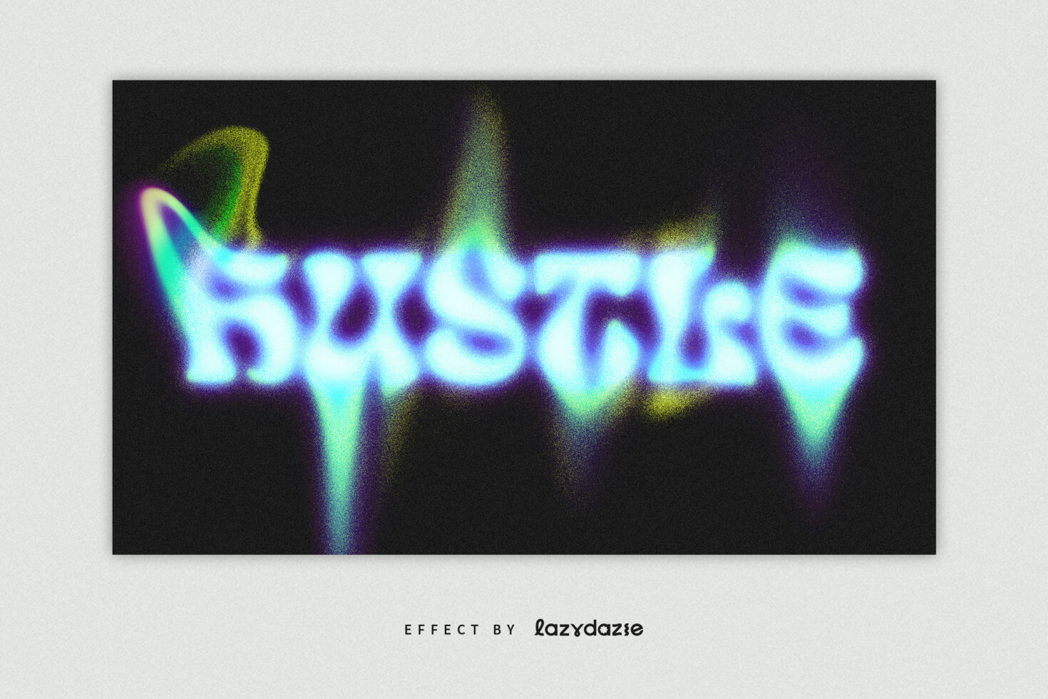 Hustle text in neon glow effect on dark background perfect for designers looking for vibrant font graphics digital asset effect by Lazydazie